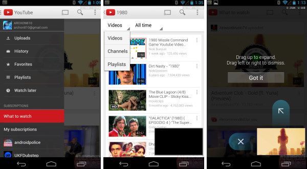 Google renueva a lo grande su app de YouTube para Android