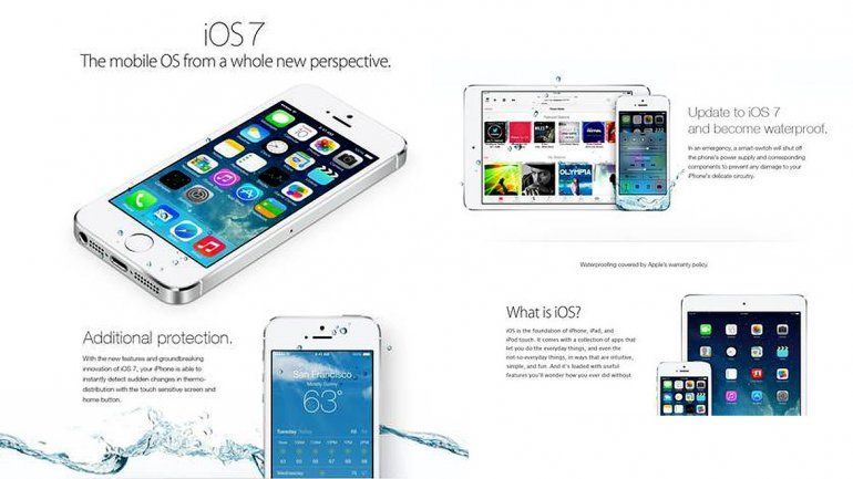 Anuncio falso de iOS 7 convierte el iPhone en sumergible
