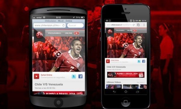 Partido Chile-Venezuela con transmisión en directo a través de smartphones