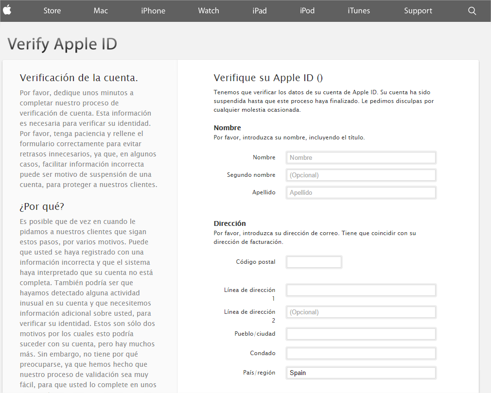 Si recibes un email con este texto: “Hola, nuestro sistema ha detectado autorizado entrada intento de su Apple ID…”, ¡Cuidado! ¡Es phishing!