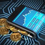 Concepto de monedero Digital y oro Bitcoins