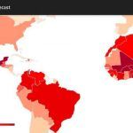 Mapa de países con mayor probabilidad de estallidos de violencia y conflictos armados